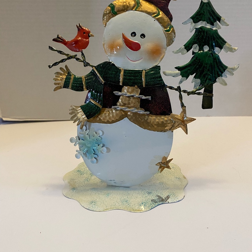 Metal Tin Snowman Christmas Holiday Decor Frosty Yardworks Originals